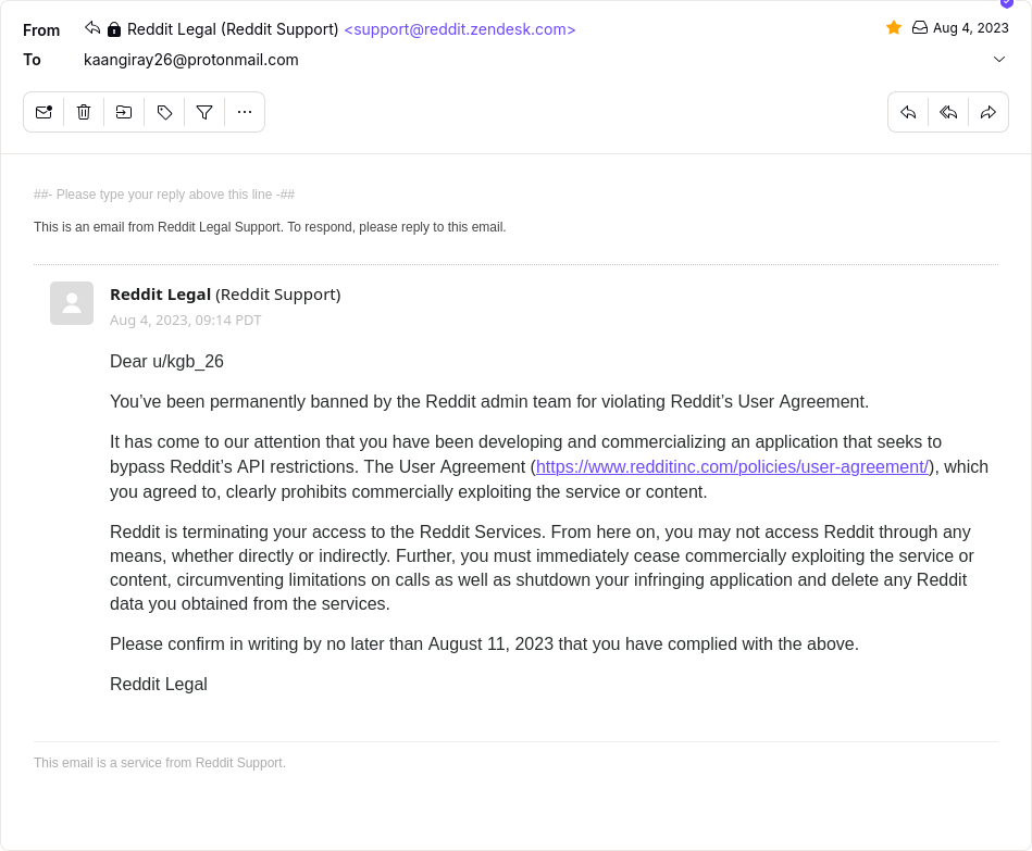 Reddit email 1